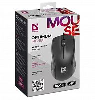 Мышь проводная DEFENDER Optimum MB-160 черный,3 кнопки,1000 dpi