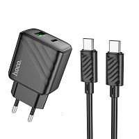 Сетевое зарядное устройство + кабель Type-C to Type-C HOCO CS23A PD 30W+QC3.0 3A черный
