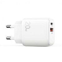 Сетевое зарядное устройство Адаптер Блок питания Joyroom ZQ-LG3028E3 PD 20W+QC3.0 / Type-C USB-C+USB белое