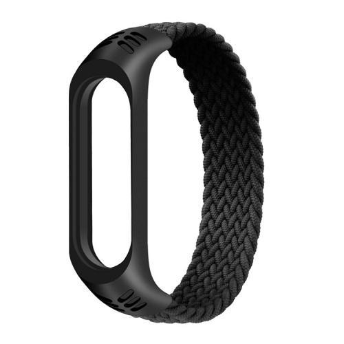 Ремешок для Mi Band 5/Mi Band 6 Red Line плетеный нейлоновый эластичный черный Ремешок для Mi Band 5/Mi Band 6 Red Line плетеный нейлоновый эластичный черный