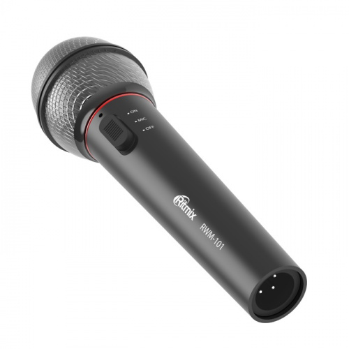 Микрофон динамический беспроводной/проводной Ritmix RWM-101 черный фото 3