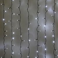 Гирлянда уличная светодиодный дождь 3x3 м, провод черный, 220V, 8 режимов, белая