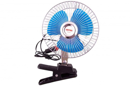 Вентилятор автомобильный SKYWAY 5*12V на клипсе пластик