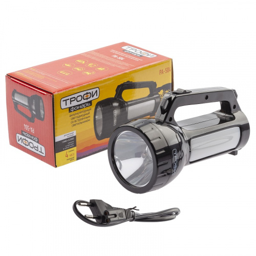 Фонарь Трофи PA-504 прожекторный 1W SMD, боковой светильник-24 SMD LED, 2 режима, аккумулятор фото 4