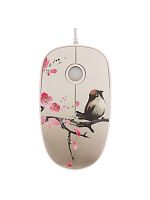 Мышь проводная Qumo Office Serenity M43 3 кнопки,голубая подсветка,1000 dpi, waterprinting