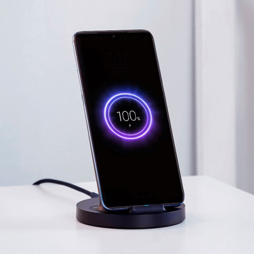 Беспроводное зарядное устройство Xiaomi Mi Wireless Charging Stand 20W черное фото 3