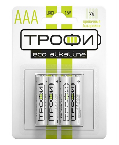 Батарейка Трофи алкалиновая LR03-4BL ECO Energy Батарейка Трофи алкалиновая LR03-4BL ECO Energy