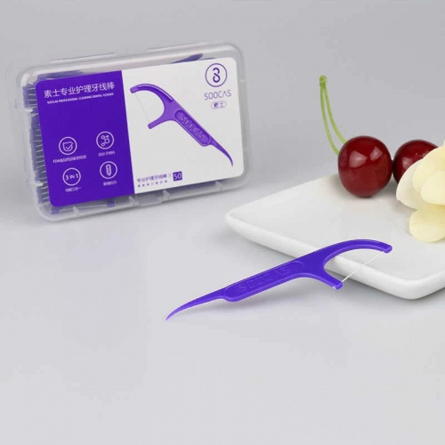 Зубная нить ми сяоми ксиоми Dental Floss Pick 50шт фиолетовая фото 2 Зубная нить ми сяоми ксиоми Dental Floss Pick 50шт фиолетовая фото 2