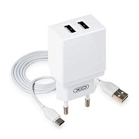 Сетевое зарядное устройство + кабель Type-C xomobile L65 2USB 2.4A белый