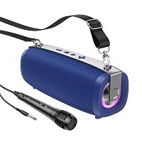 Колонка HOCO BS55 Gallant outdoor BT Блютуз с микрофоном караоке синяя 1500mAh