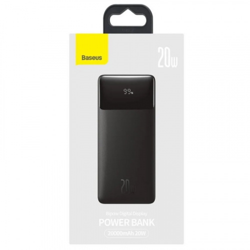 Внешний аккумулятор повербанк Power bank Baseus Bipow Digital Display 20000mAh 20W черный PPDML-M01 фото 4 Внешний аккумулятор повербанк Power bank Baseus Bipow Digital Display 20000mAh 20W черный PPDML-M01 фото 4
