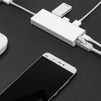 Адаптер переходник Xiaomi USB3.0 to Gigabit Ethernet port multi-function adapter белый
