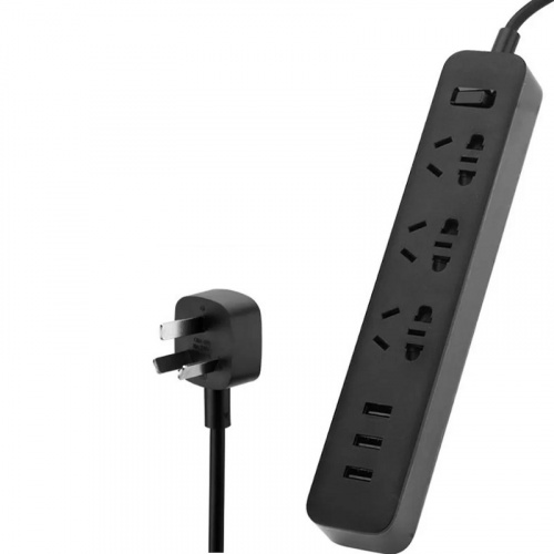 Сетевой фильтр Xiaomi Mi Power Strip 3 гнезда EU/AU + 3USB черный китайская вилка