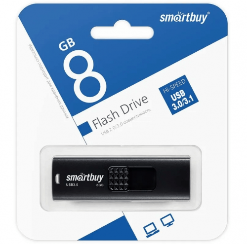 Флеш-накопитель Smartbuy Fashion USB 3.0/3.1 черный 8Gb фото 2