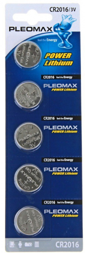 Батарейка Pleomax литиевая CR2016-5BL Батарейка Pleomax литиевая CR2016-5BL