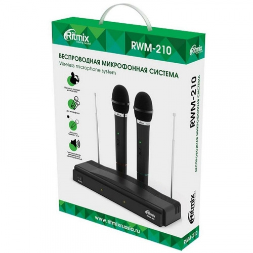 Беспроводная микрофонная система Ritmix RWM-210 черный фото 6 Беспроводная микрофонная система Ritmix RWM-210 черный фото 6