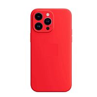 Чехол накладка для iphone 13 (6.1) soft силикон с защитой камеры красная