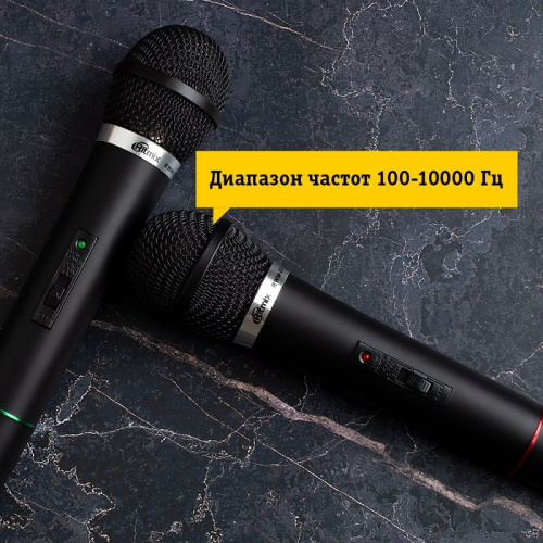 Беспроводная микрофонная система Ritmix RWM-210 черный фото 2 Беспроводная микрофонная система Ritmix RWM-210 черный фото 2