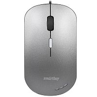Мышь проводная Smartbuy 288-G беззвучная с подсветкой серый металлик (SBM-288-G)