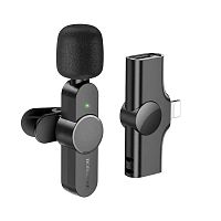 Беспроводной петличный микрофон Borofone BFK12 iPH Stream микрофон + приемник для Lightning черный
