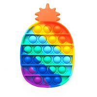 Антистресс пупырка Pop It ананас 10х12х1,5см радужный