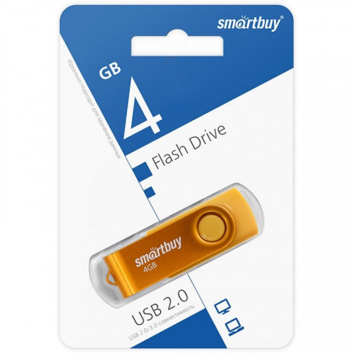 Флеш-накопитель Smartbuy Twist желтый 4Gb фото 2